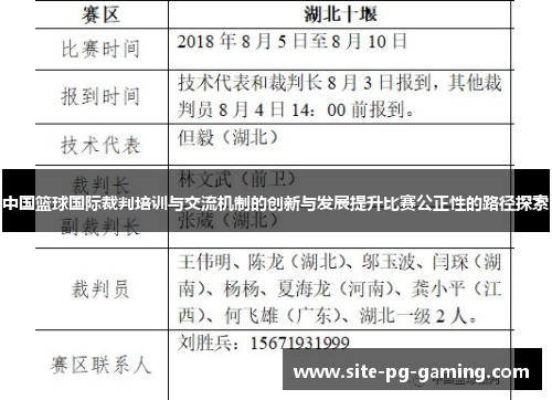 中国篮球国际裁判培训与交流机制的创新与发展提升比赛公正性的路径探索