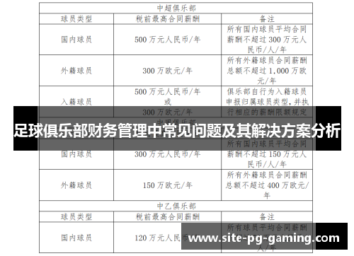 足球俱乐部财务管理中常见问题及其解决方案分析 足球俱乐部财务管理中常见问题及其解决方案分析